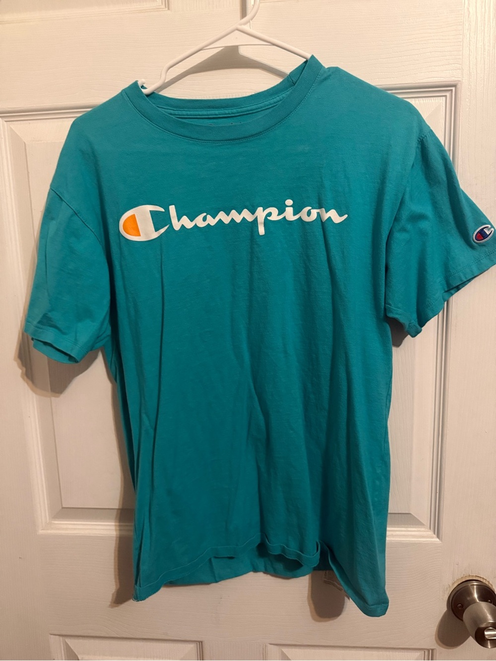 Champion Teal Graphic Short-Sleeve Logo Tee